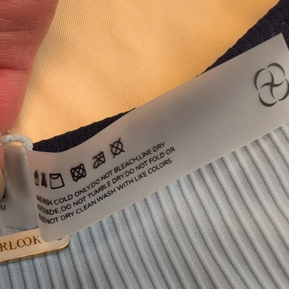 Berlook Blue Contrast Trim One-Piece Swimsuit Size Large NWT - Picture 13 of 13